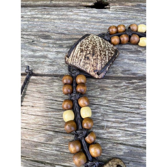 Vintage wood Bead Tie Hippy Boho Festival Belt - Picture 13 of 13